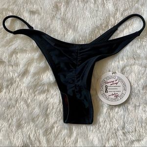 Black scrunched bikini bottom